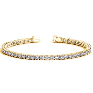 7 Carat Lab Grown Diamond Tennis Bracelet 14k Yellow Gold