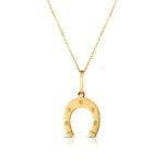 14K Yellow Gold Horseshoe Necklace
