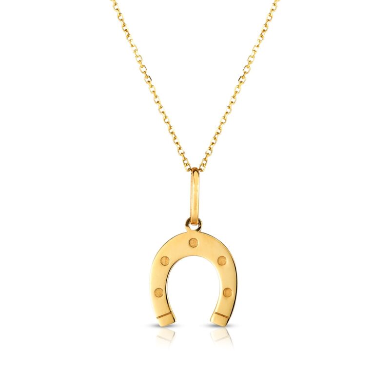 14K Yellow Gold Horseshoe Necklace
