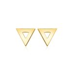 Open Triangle Stud Earrings 14k Gold Polished Open Triangle Stud Earrings 14k Gold Polished
