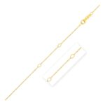 Adjustable Cable Chain Necklace 14k Solid Gold 18 inch (0.97 mm)