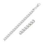 14K White Gold Miami Cuban Semi Solid Chain Necklace 7 mm