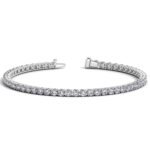 Lab Grown Diamond Tennis Bracelet 7 Carat 14k White Gold
