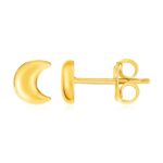 14k Gold Stud Earrings with Moons