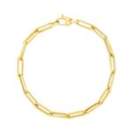 14K Yellow Gold Bold Paperclip Chain Bracelet (4.20 mm)