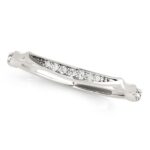 14k White Gold Unique Graduated Style Diamond Wedding Band 1/10 cttw