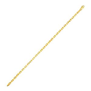 14k Yellow Gold French Cable Chain Bracelet (2.50 mm)