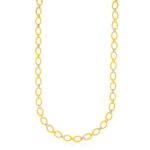 14k Two-Tone Gold Multi-Textured Oval Link Fancy Necklace 14k Two-Tone Gold Multi-Textured Oval Link Fancy Necklace