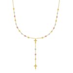 14k Tri-Color Gold Rosary Chain Necklace 14k Tri-Color Gold Rosary Chain Necklace
