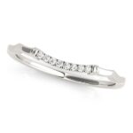 14k White Gold Wave Design Pave Set Diamond Wedding Ring 1/20 cttw