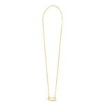 14k Yellow Gold Elongated Link Paperclip Necklace