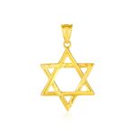 14k Yellow Gold Star of David Pendant