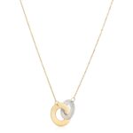 14k Yellow Gold Linked Mother of Pearl Circles Necklace