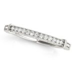 Bead Border Modern Wedding Band 1/8 cttw 14k White Gold