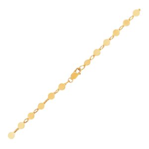 14k Yellow Gold Bracelet with Polished Circles (3.90 mm)