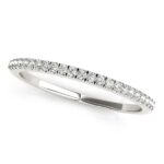 Diamond Pave Set Wedding Band 1/8 cttw 14k White Gold