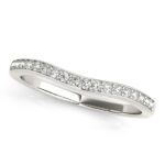 Channel Curved Diamond Wedding Band 1/4 carat 14k White Gold