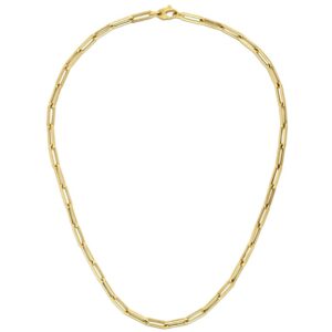 14K Gold Long Bold Paperclip Chain Necklace 4.2 mm