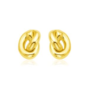 14k Yellow Gold Knot Stud Earrings