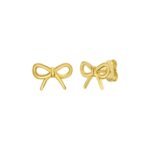 14K Yellow Gold Polished Bow Stud Earrings