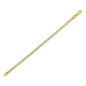 Round Pave Franco Chain Bracelet in 14k Yellow Gold (4.00 mm)