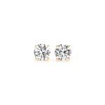 Lab Grown Round Diamond Earrings 14k Yellow Gold 1 1/2 Carat