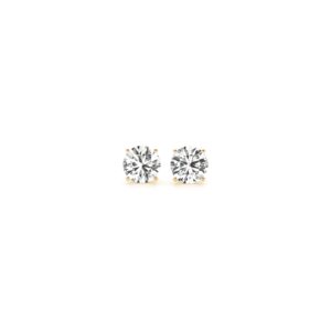 0.5 Ct Round Lab Diamond Stud Earrings 14k Yellow Gold