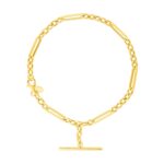 14k Gold Alternating Oval and Round Chain Bracelet with Toggle (3.90 mm)