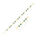 Malachite Gem Alternating Bracelet in 14K Yellow Gold (5.00 mm) Malachite Gem Alternating Bracelet in 14K Yellow Gold (5.00 mm)
