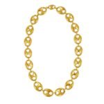 Puffed Mariner Link Necklace in 14K Yellow Gold 18 Inch 45 cm
