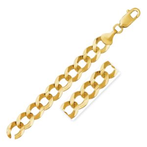 14k Solid Gold Curb Chain Necklace 12 mm 24 inch (61 cm), 26 inch (66 cm)
