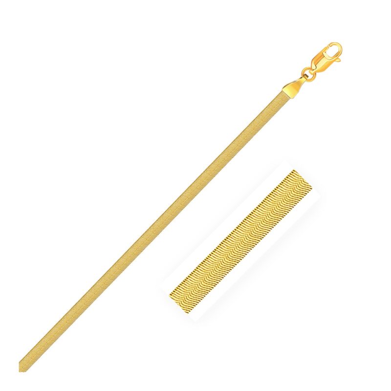 10k Gold Imperial Herringbone Chain Necklace 2.8 mm