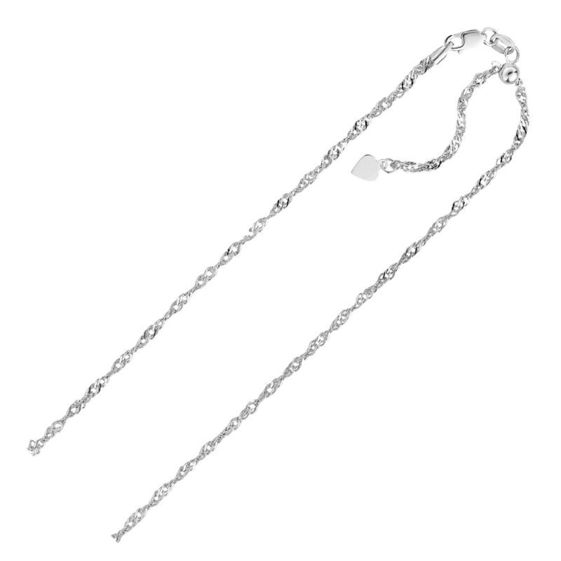 Sterling SilverAdjustable Singapore Chain 1.5mm