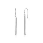 Sterling Silver Vertical Bar Drop Earrings Polished
