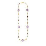 14k Yellow Gold Necklace with Multi-Colored Stones