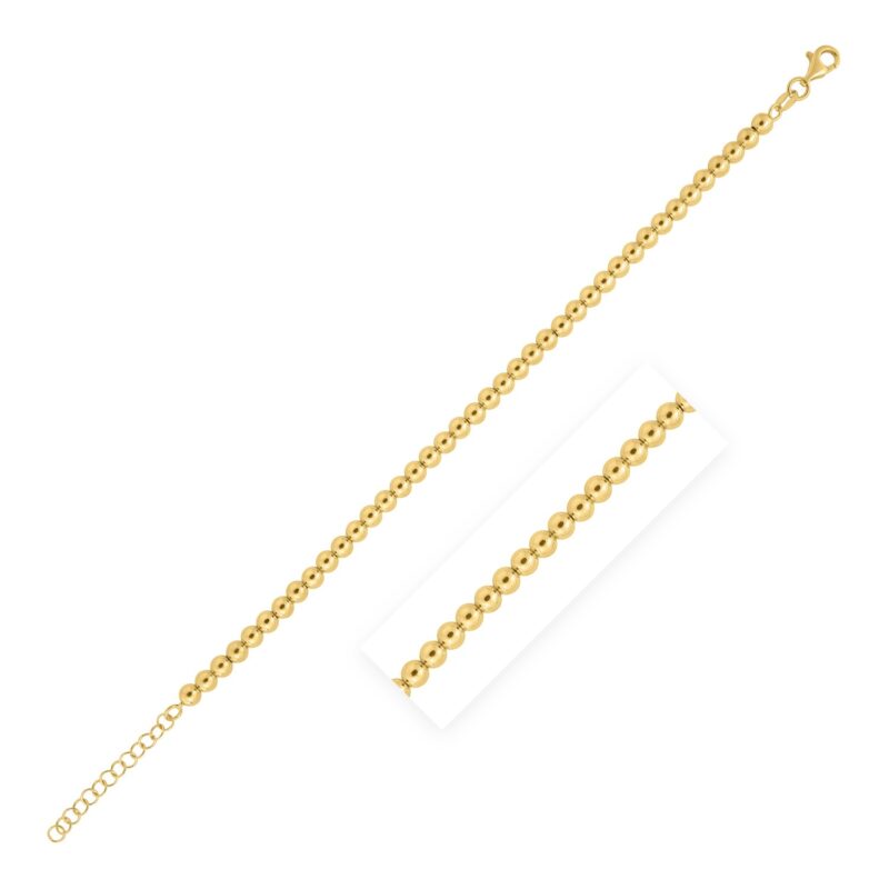 14k Yellow Gold Bead Bracelet (4.00 mm)