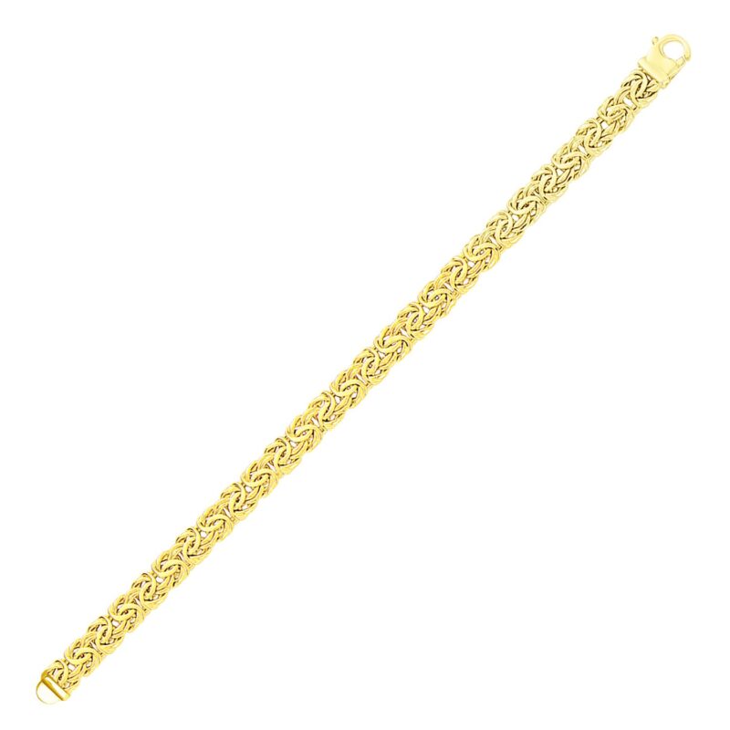 14k Yellow Gold Byzantine Style Chain Bracelet (7.20 mm) 14k Yellow Gold Byzantine Style Chain Bracelet (7.20 mm)