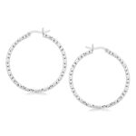 Sterling Silver Woven Hoop Earrings (2x30mm)