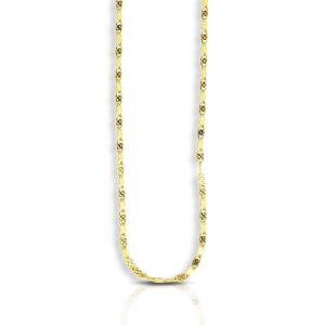 14k Gold Sparkle Valentino Chain Necklace 1.7 mm