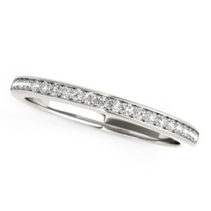 Classic Style Diamond Wedding Band 1/5 carat 14k White Gold
