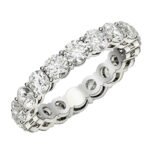 2 Carat Round Cut Lab Grown Diamond Eternity Ring 14k White Gold