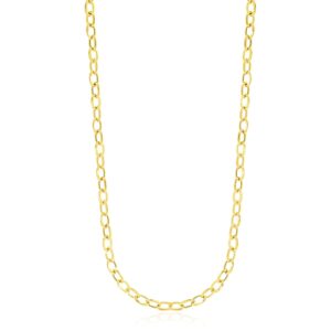 14k Yellow Gold Cable Chain Style Polished Necklace