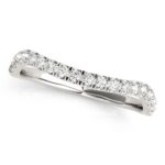 Curved Diamond Wedding Band 1/4 cttw 14k White Gold
