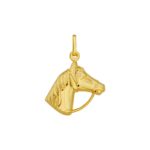 14K Yellow Gold Horse Head Charm Pendant Polished