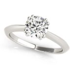 Double Prong Set Solitaire Diamond Engagement Ring 1 carat 14k White Gold