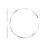 Sterling Silver Extra Large Round Hoop Earrings Polished (60mm)