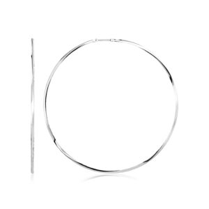 Sterling Silver Extra Large Round Hoop Earrings Polished (60mm)