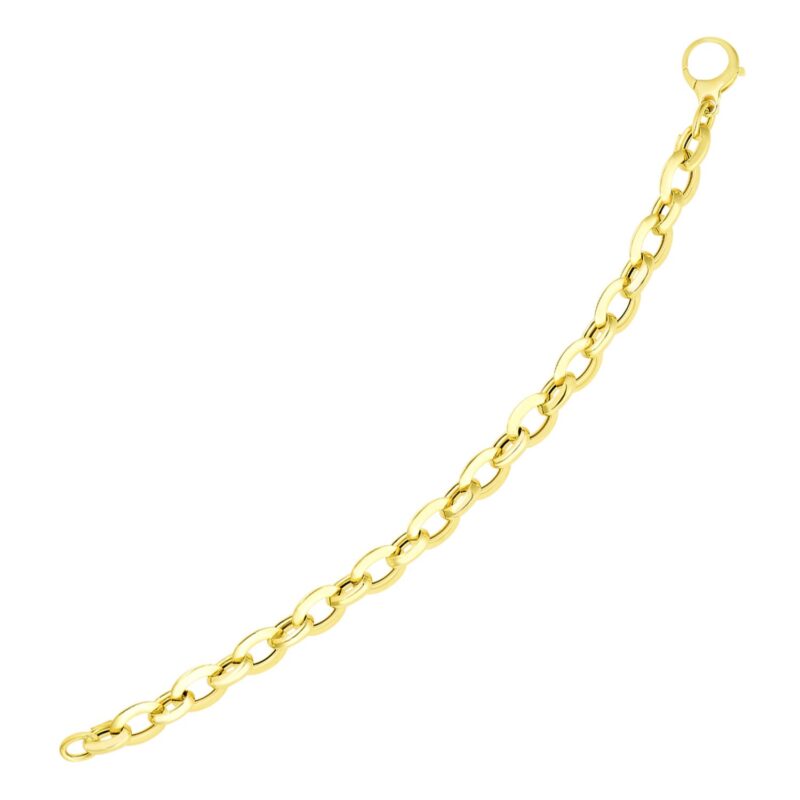 14k Yellow Gold Cable Chain Bracelet (0.90 mm)