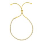 Adjustable Tennis Style Bracelet with Cubic Zirconia in Sterling Silver Yellow Finish (5.1 mm) Adjustable Tennis Style Bracelet with Cubic Zirconia in Sterling Silver Yellow Finish (5.1 mm)