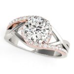 1.2 Carat Bypass Diamond Engagement Ring 14k White And Rose Gold Two Tone